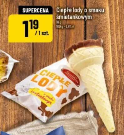 Ciepłe lody o smaku śmietankowym