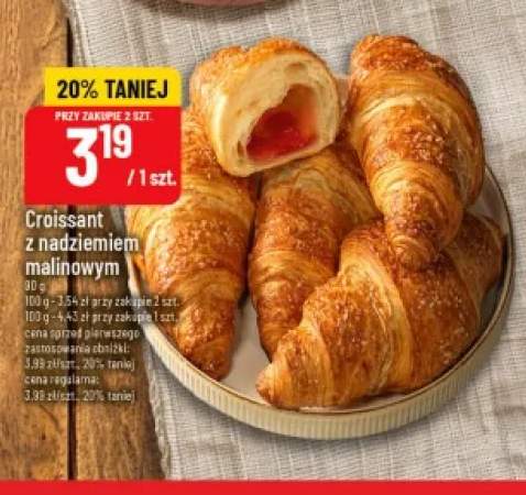 Croissant z nadzieniem malinowym