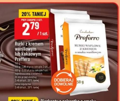 Rurki z kremem waniliowym Preferro +1 wariant