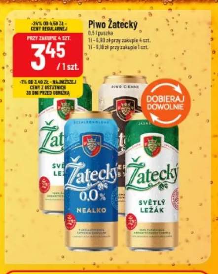 Piwo Žatecký Světlý Ležák +2 warianty
