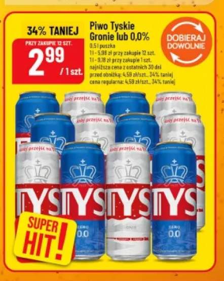 Piwo Tyskie Gronie +1 wariant