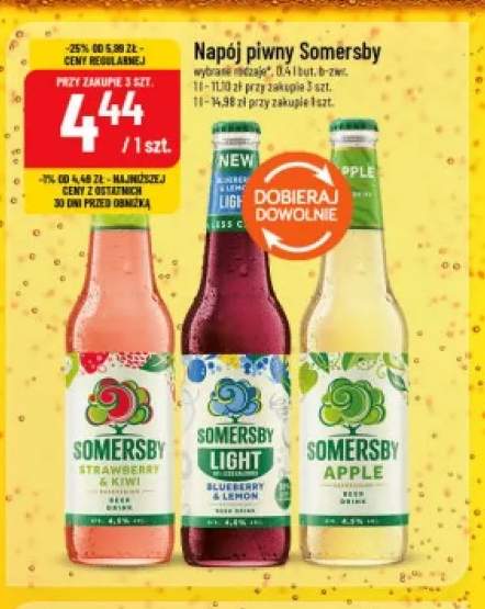 Napój piwny Somersby Strawberry & Kiwi +2 warianty
