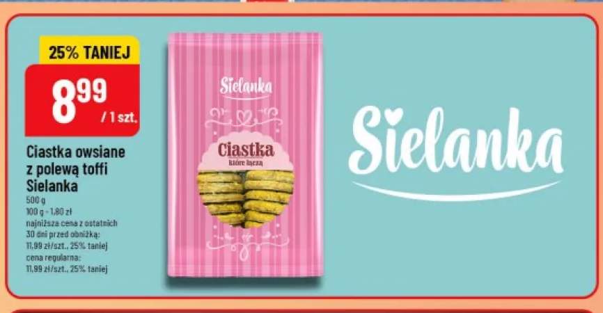 Ciastka owsiane z polewą toffi Sielanka