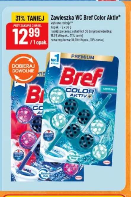 Zawieszka WC Bref Color Aktiv 2-pak 50 g