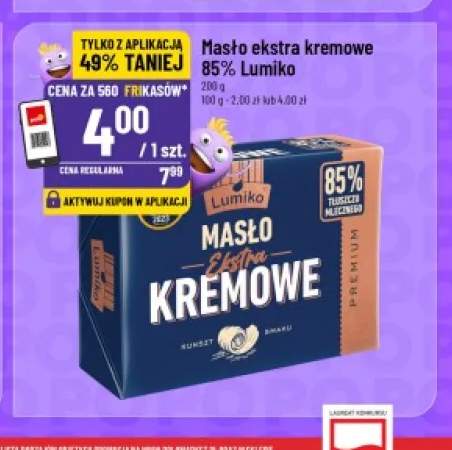 Masło ekstra kremowe Lumiko 85%