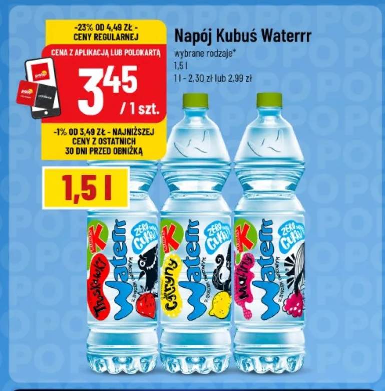 Napój Kubuś Waterrr o smaku truskawki +2 warianty