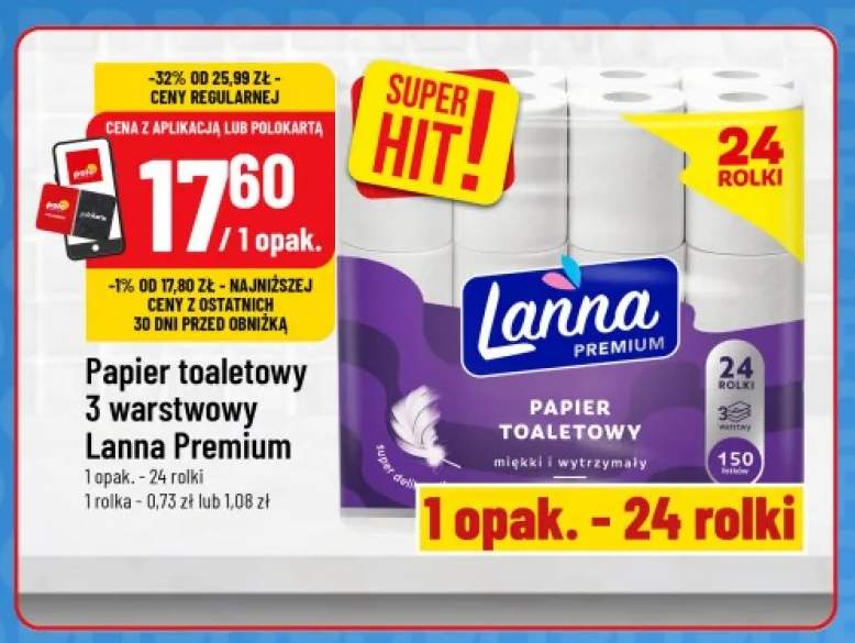 Papier toaletowy 3-warstwowy Lanna Premium