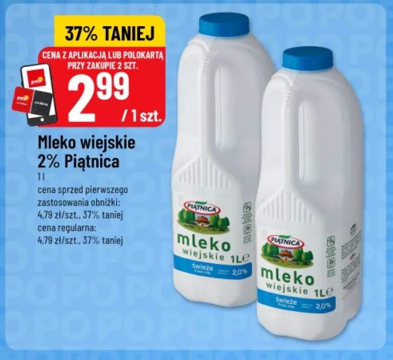 Mleko wiejskie Piątnica 2%