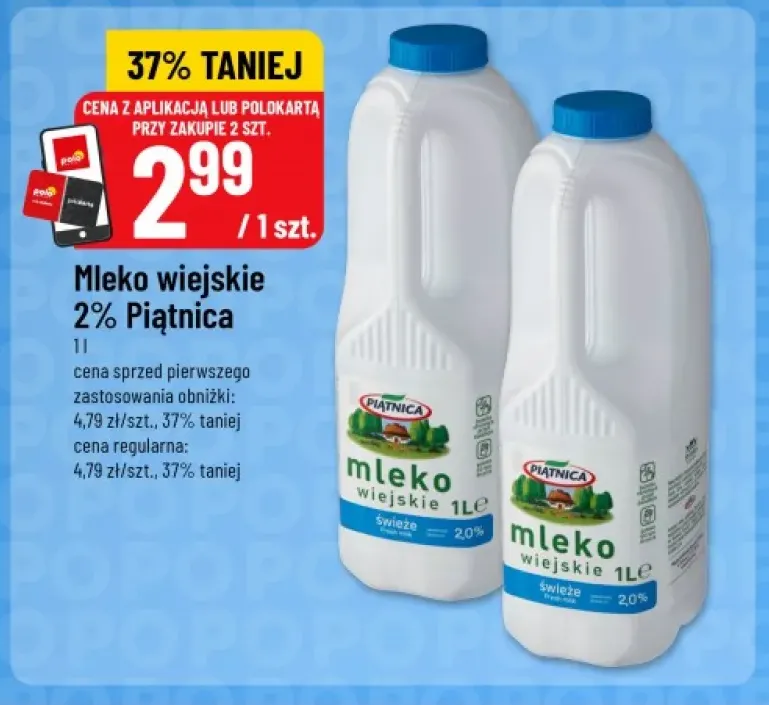 Mleko wiejskie Piątnica 2%
