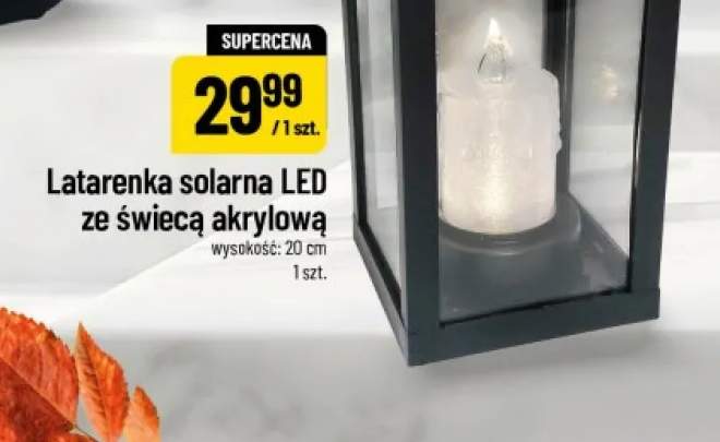 Latarenka solarna LED ze świecą akrylową