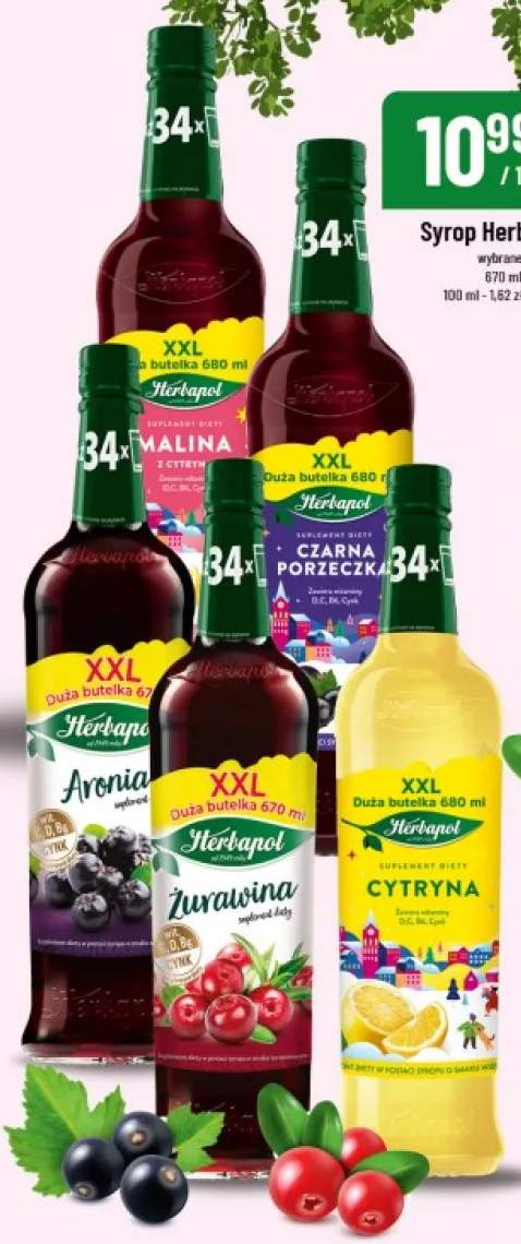 Syrop Herbapol cytryna +4 warianty