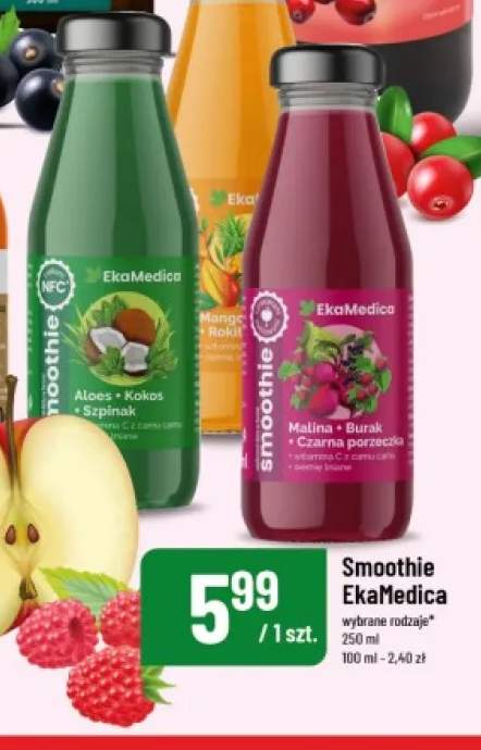 Smoothie EkaMedica aloes + kokos + szpinak +2 warianty