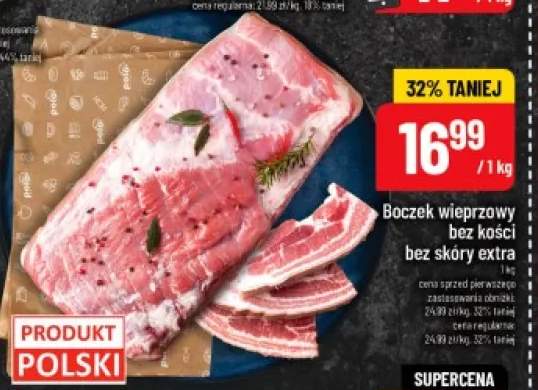 Boczek wieprzowy bez kości bez skóry extra