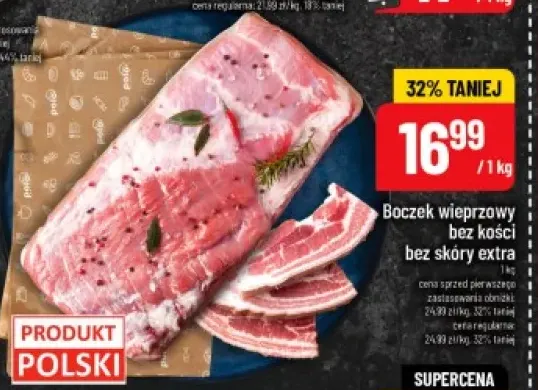 Boczek wieprzowy bez kości bez skóry extra