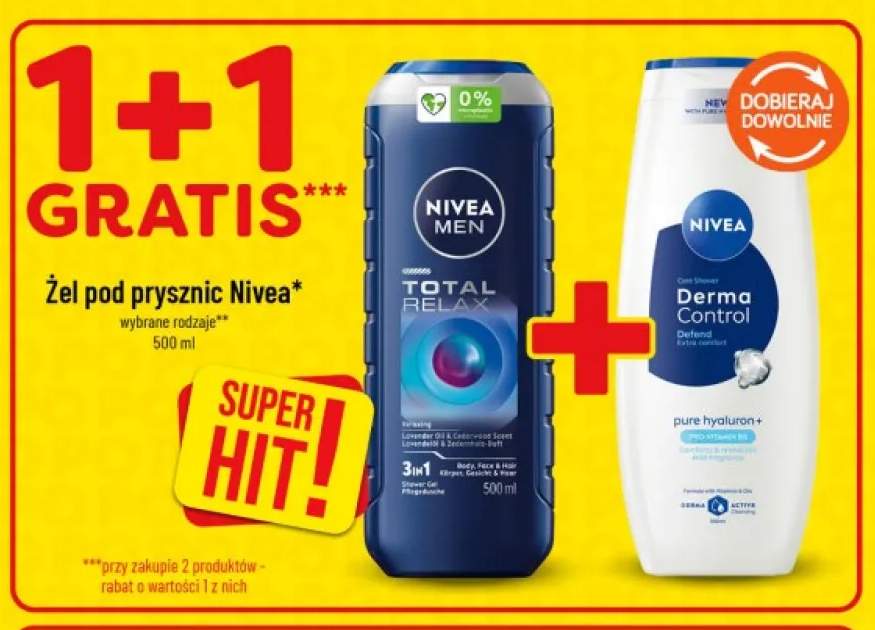 Żel pod prysznic Nivea Derma Control +1 wariant