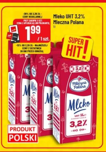 Mleko UHT Mleczna Polana 3,2%