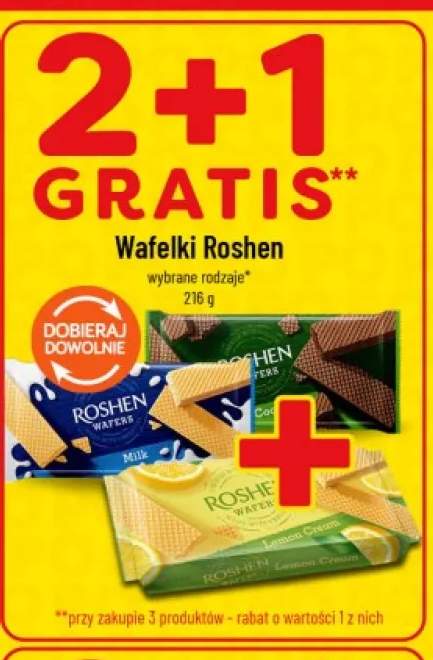 Wafelki Roshen mleczne +2 warianty
