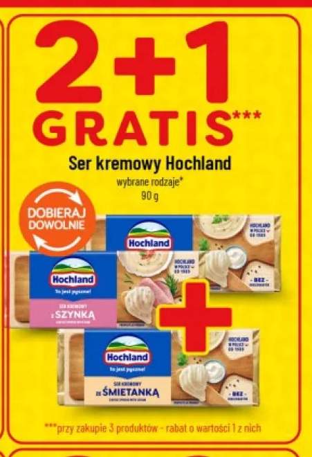 Ser kremowy ze szynką Hochland +2 warianty