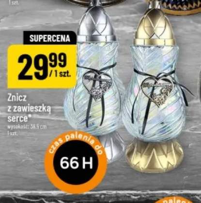 Znicz z zawieszką serce