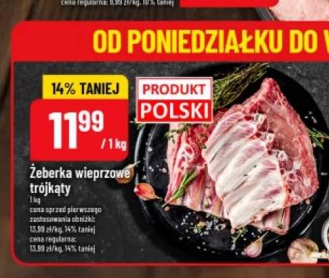 Żeberka wieprzowe trójkąty