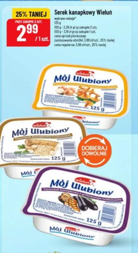 Serek kanapkowy Mój Ulubiony z kurkami i cebulką Wieluń +2 warianty