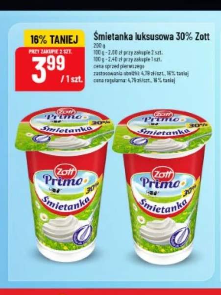 Śmietanka luksusowa Zott 30%
