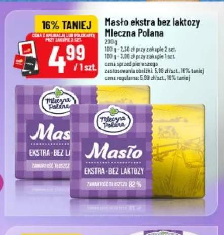 Masło ekstra bez laktozy Mleczna Polana