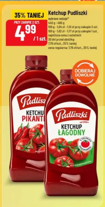 Ketchup pikantny Pudliszki +1 wariant