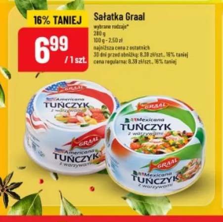 Sałatka Americana tuńczyk z warzywami Graal +1 wariant