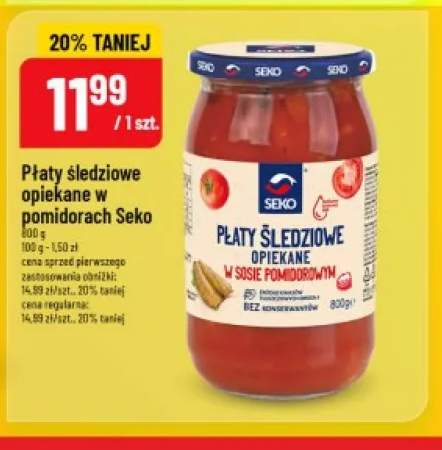 Płaty śledziowe opiekane w pomidorach Seko