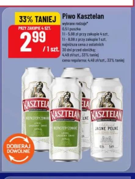 Piwo Kasztelan Niepasteryzowane +2 warianty
