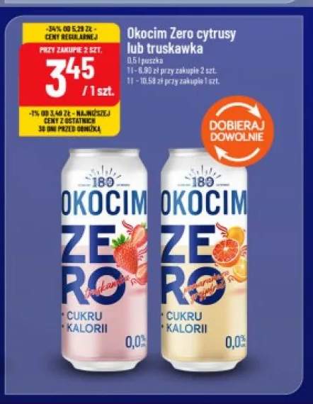 Piwo bezalkoholowe Okocim cytrusy +1 wariant