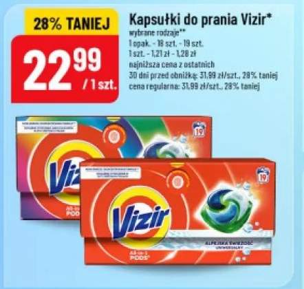 Kapsułki do prania Vizir Alpejska Świeżość +1 wariant