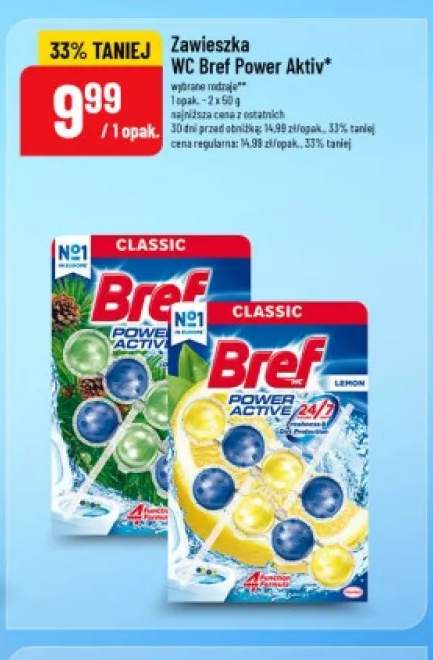 Zawieszka WC Bref Power Aktiv Pine 2-pak +1 wariant