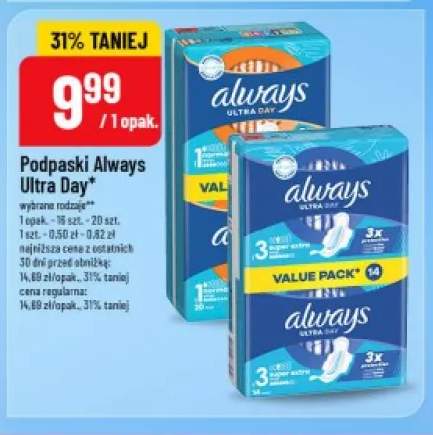Podpaski Always Ultra Day Normal +1 wariant