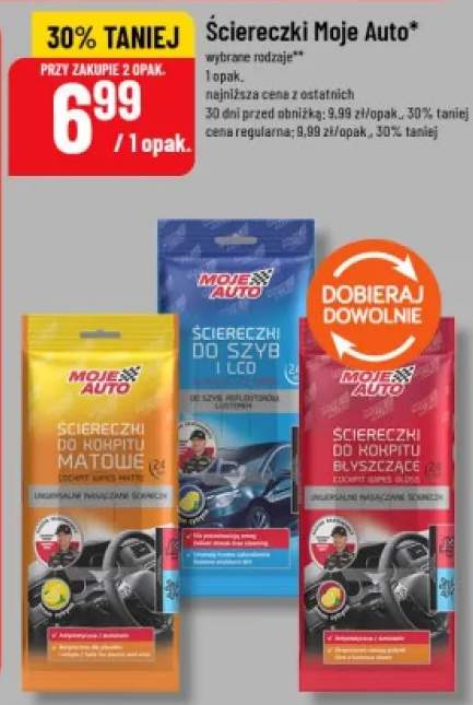 Ściereczki do kokpitu matowe Moje Auto +2 warianty