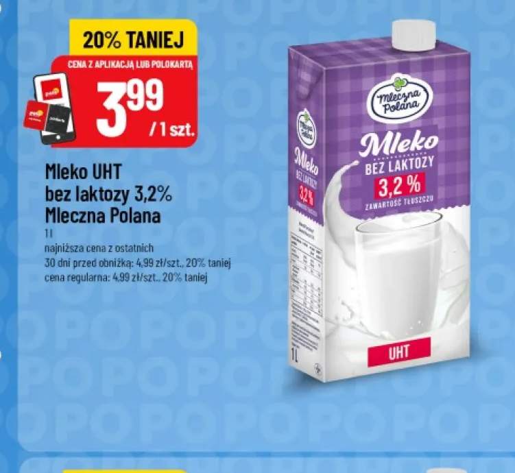 Mleko UHT bez laktozy Mleczna Polana 3,2%