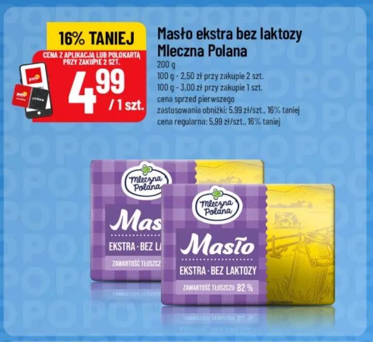 Masło ekstra bez laktozy Mleczna Polana