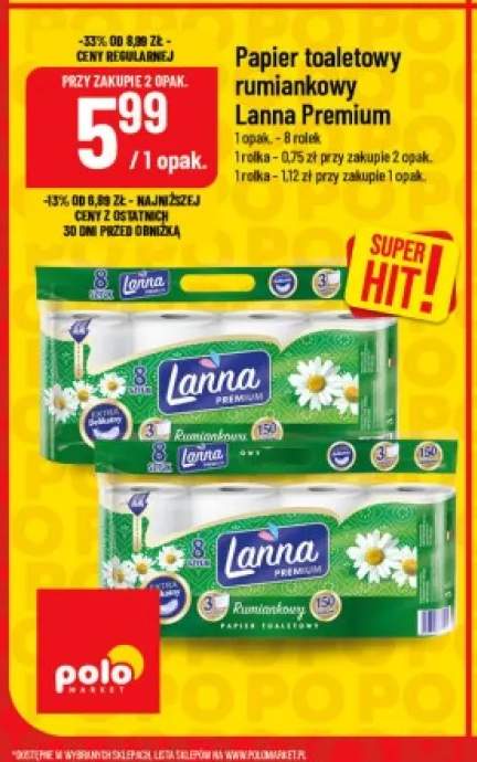 Papier toaletowy rumiankowy Lanna Premium