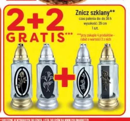 Znicz szklany 29 cm