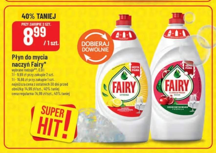Płyn do mycia naczyń Fairy Cytryna +1 wariant