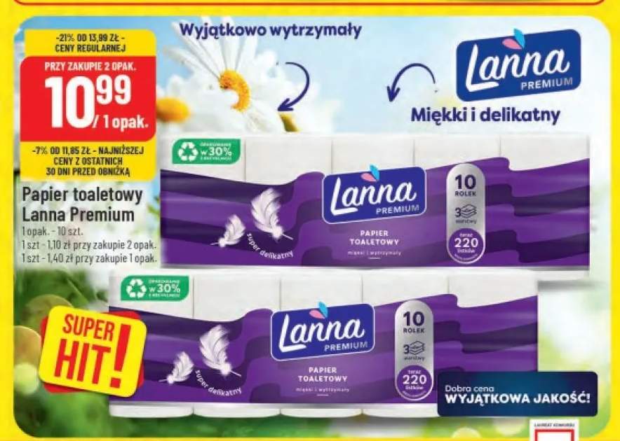 Papier toaletowy Lanna Premium 10-pak