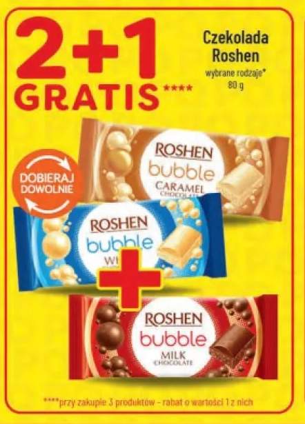 Czekolada Roshen Bubble Caramel +2 warianty