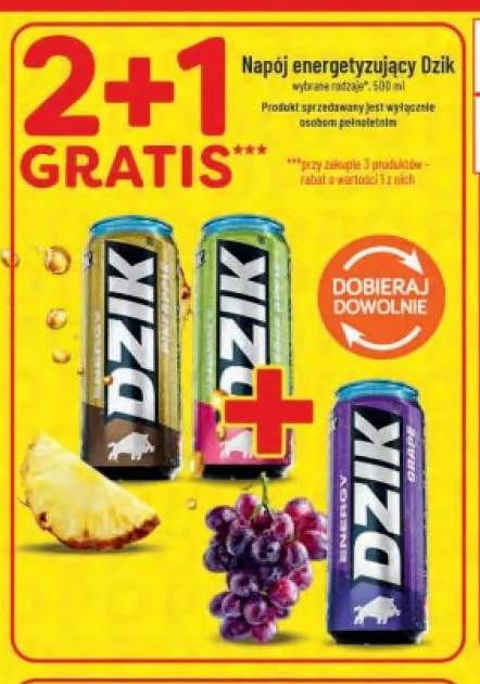 Napój energetyzujący Dzik Pineapple +2 warianty