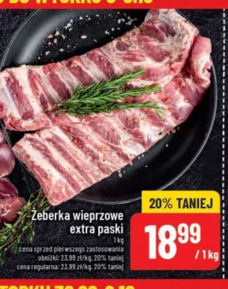 Żeberka wieprzowe extra paski