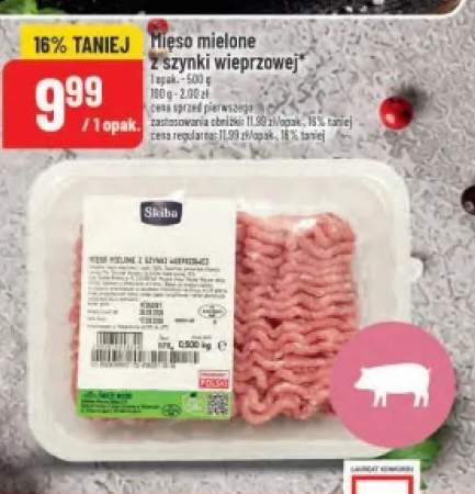 Mięso mielone z szynki wieprzowej Skiba