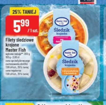 Filety śledziowe krojone Śledzik krajanka po kaszubsku Master Fish +1 wariant