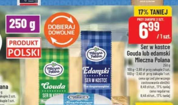 Ser w kostce gouda Mleczna Polana +1 wariant