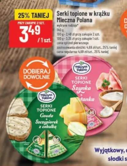 Serki topione w krążku gouda i szczypiorek z cebulką Mleczna Polana +1 wariant