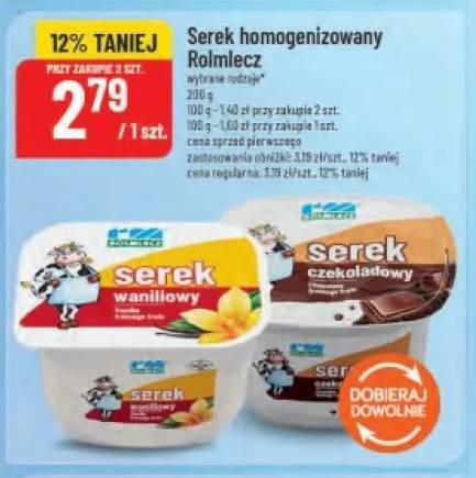 Serek homogenizowany Rolmlecz waniliowy +1 wariant